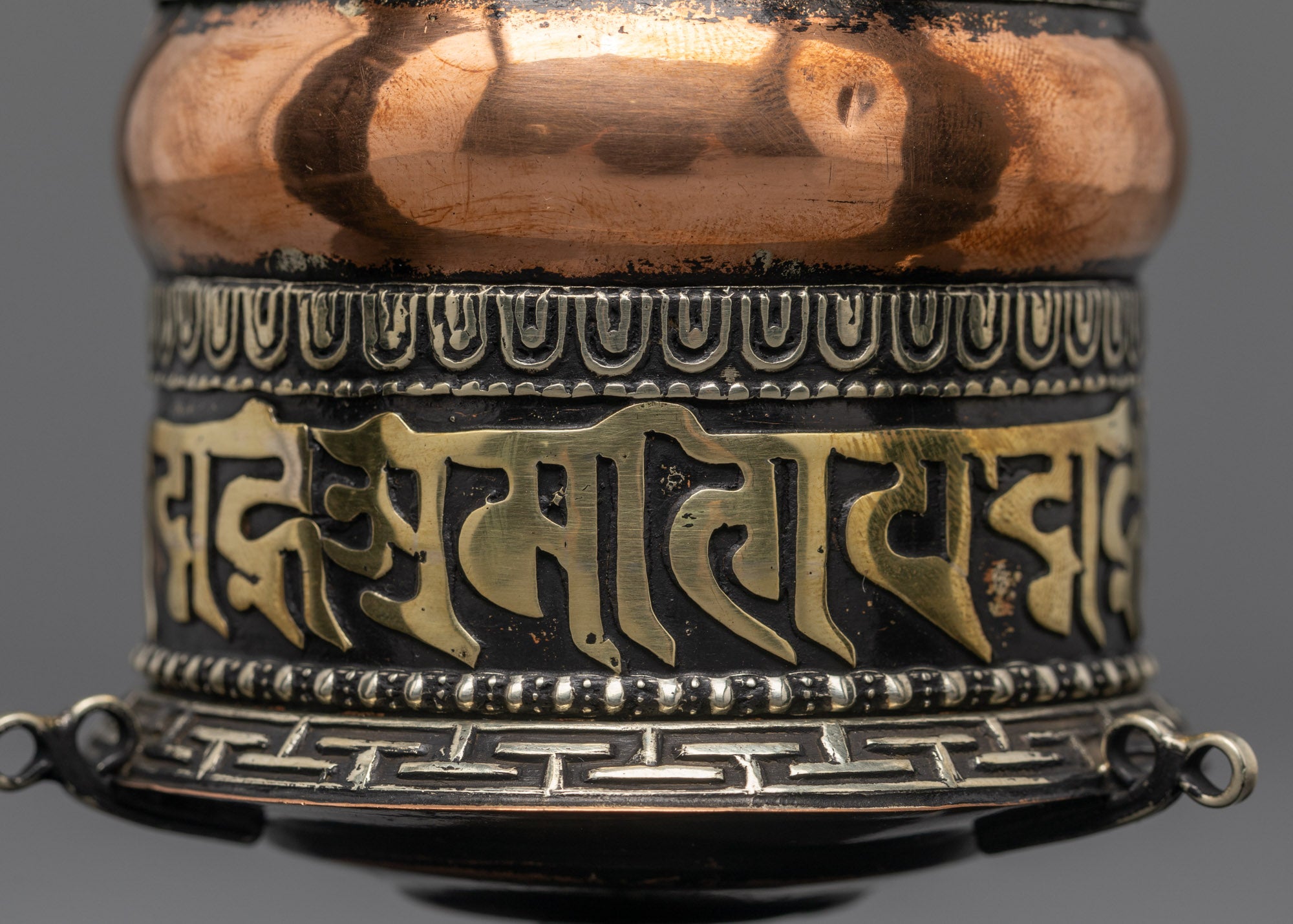 Artisan-Made Copper Tibetan Prayer Wheel | Spiritual Healing Spinner
