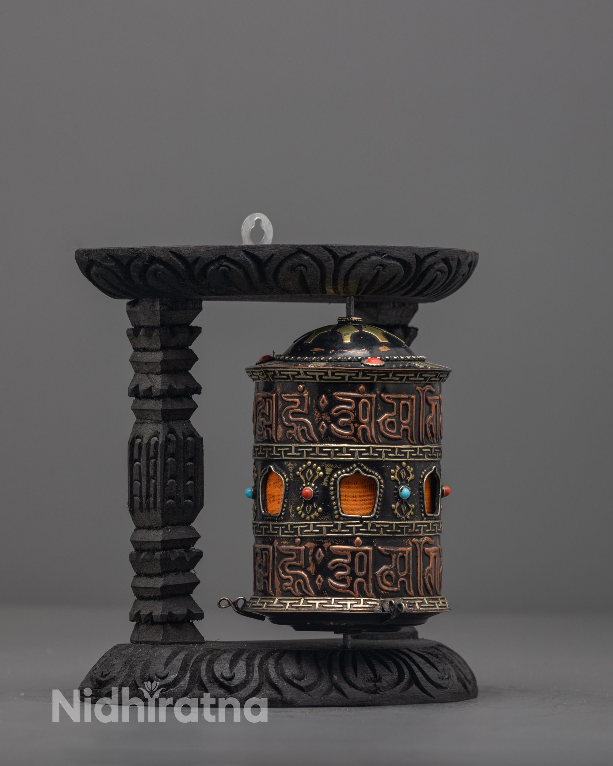 Mantra Prayer Wheel for Home & Temple | Copper Buddhist Spinner