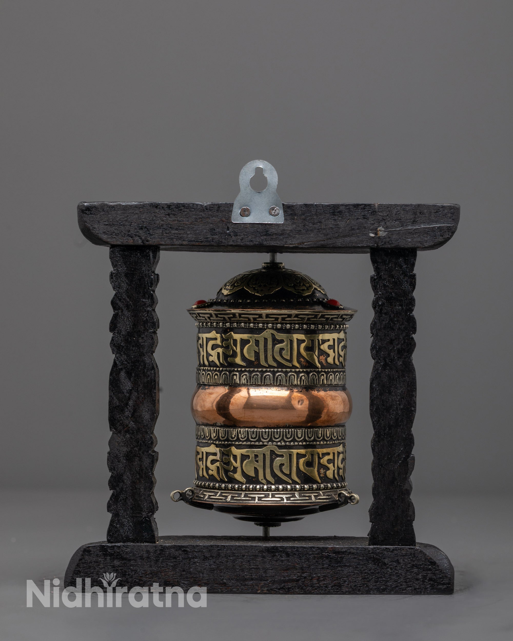Artisan-Made Copper Tibetan Prayer Wheel | Spiritual Healing Spinner