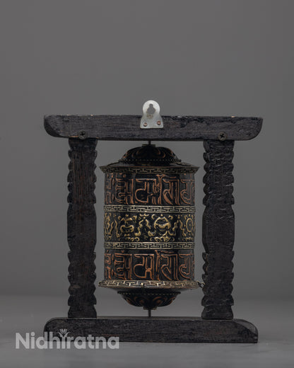 Decorative Buddhist Prayer Wheel | Mantra Spinner for Meditation