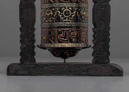 Decorative Buddhist Prayer Wheel | Mantra Spinner for Meditation