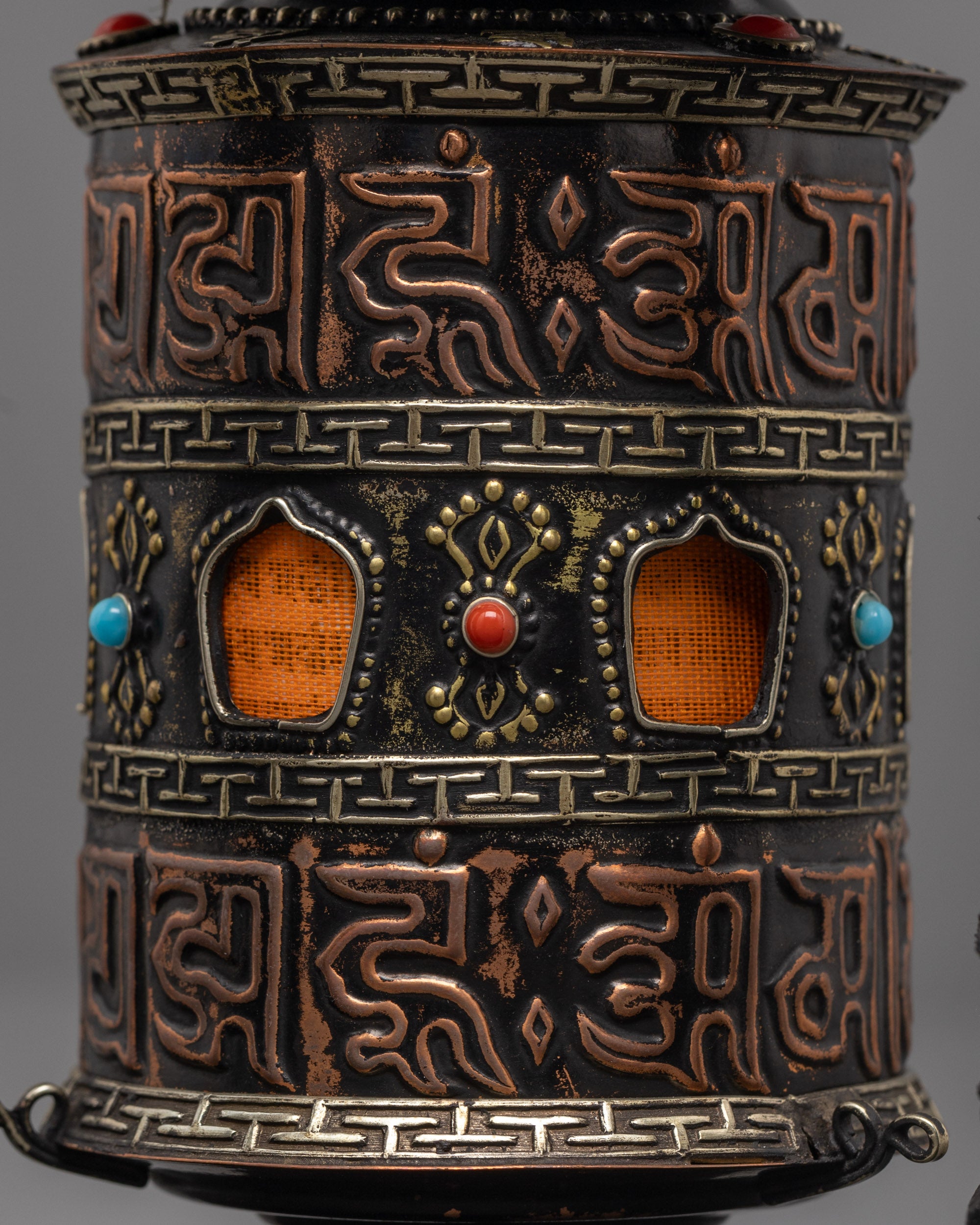 Mantra Prayer Wheel for Home & Temple | Copper Buddhist Spinner