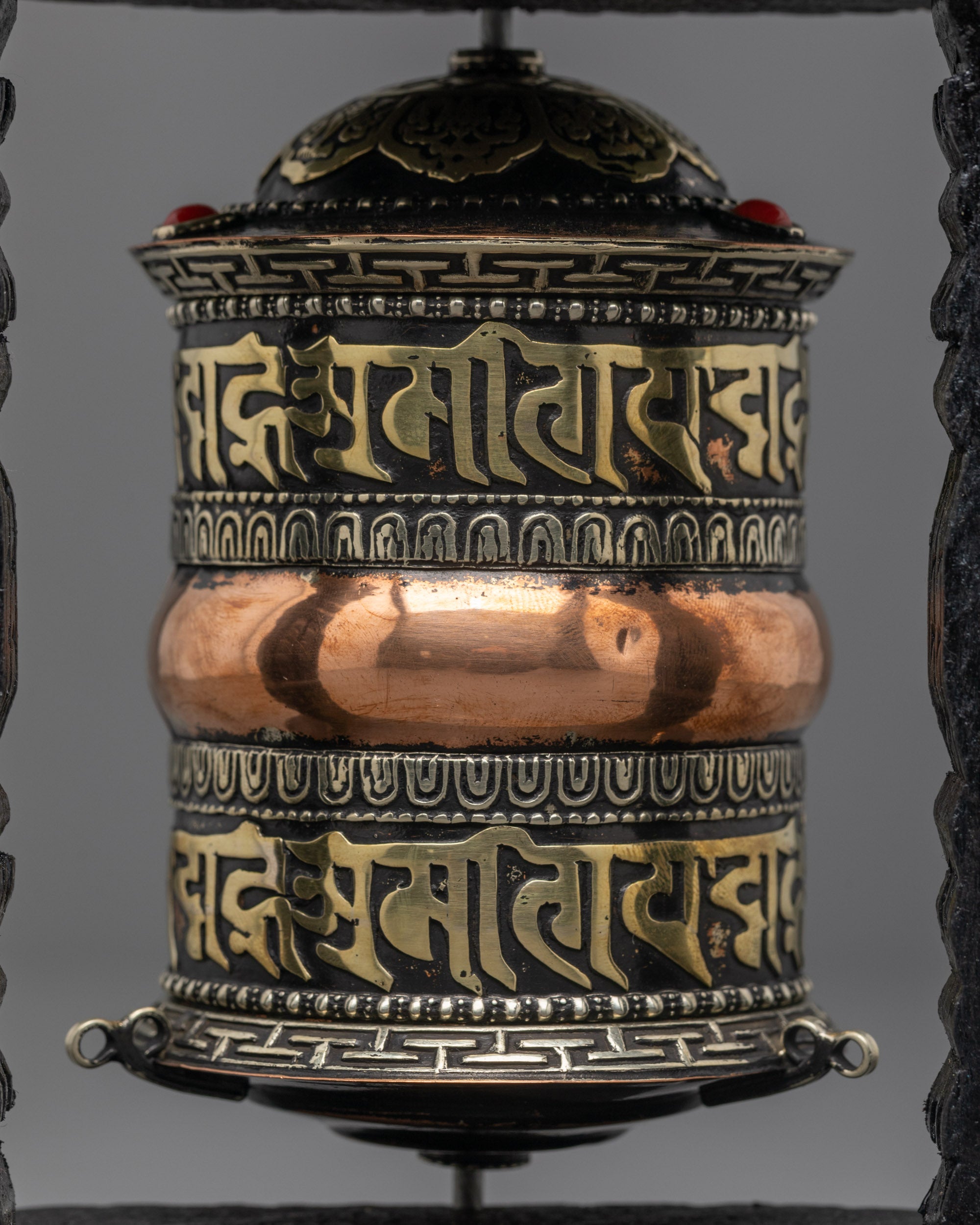 Artisan-Made Copper Tibetan Prayer Wheel | Spiritual Healing Spinner