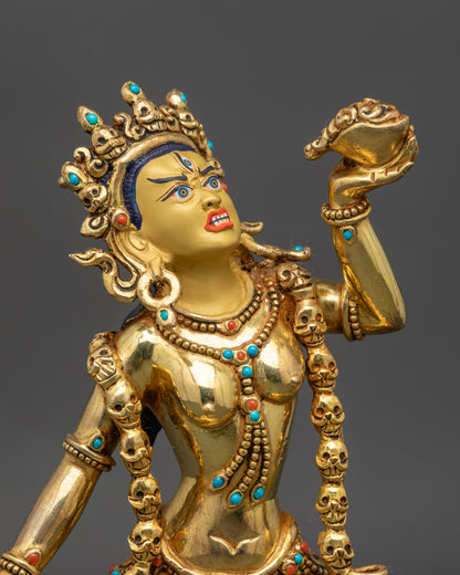 Premium Vajrayogini Statue Nepalese Deity Close-Up Showing Jewelry and Crown