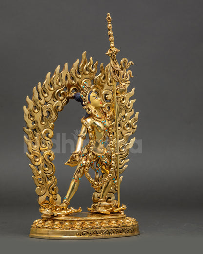 Premium Vajrayogini Statue Right Side View Showing Lotus Seat and Trident