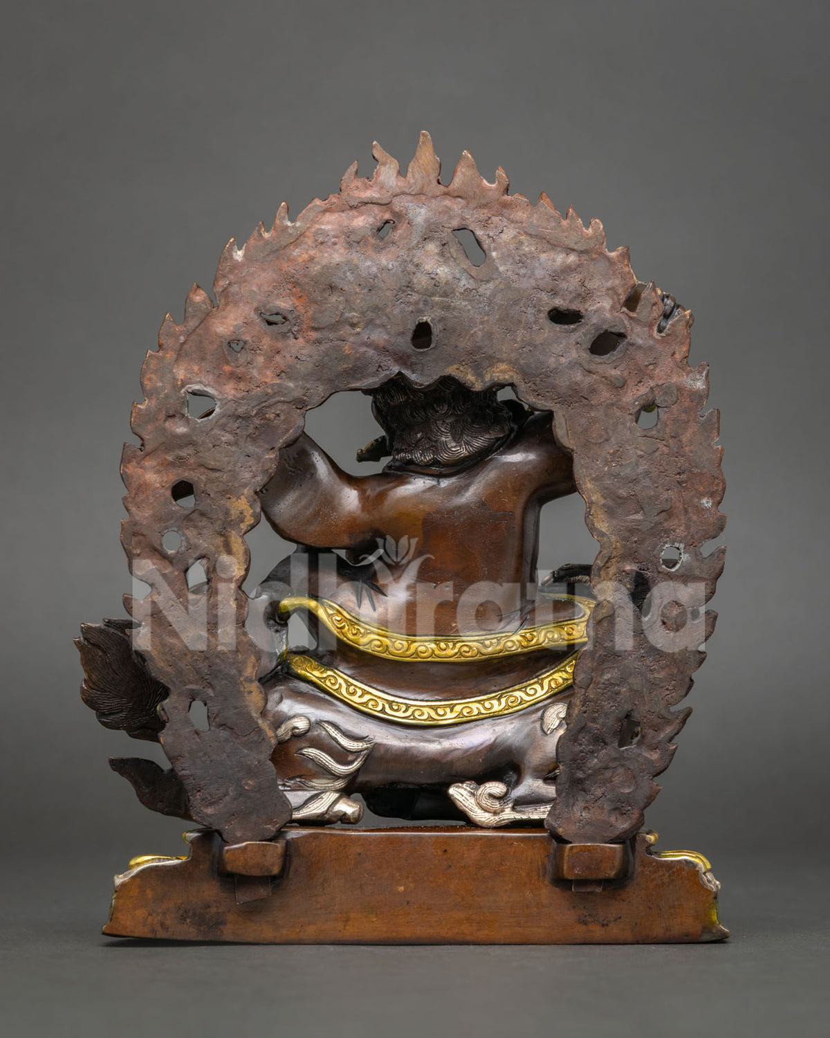 Wrathful Rahula Statue Set | Tibetan Buddhist Altar Decor from Nepal