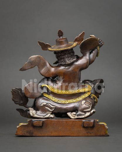 Wrathful Rahula Statue Set | Tibetan Buddhist Altar Decor from Nepal