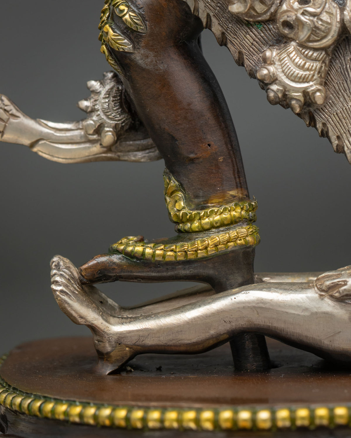 Wrathful Rahula Statue Set | Tibetan Buddhist Altar Decor from Nepal