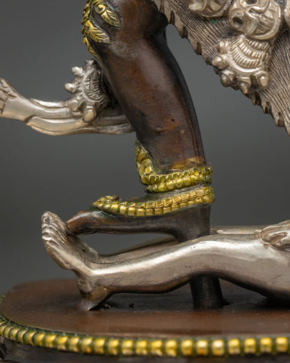 Wrathful Rahula Statue Set | Tibetan Buddhist Altar Decor from Nepal
