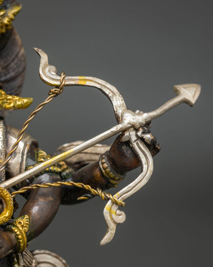 Wrathful Rahula Statue Set | Tibetan Buddhist Altar Decor from Nepal