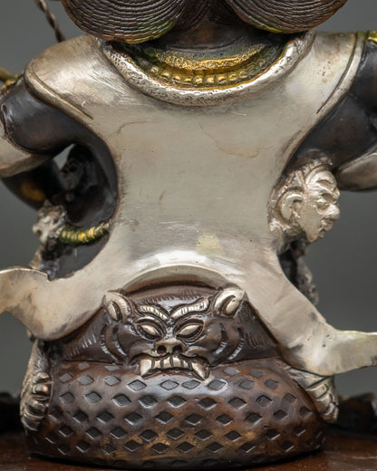 Wrathful Rahula Statue Set | Tibetan Buddhist Altar Decor from Nepal