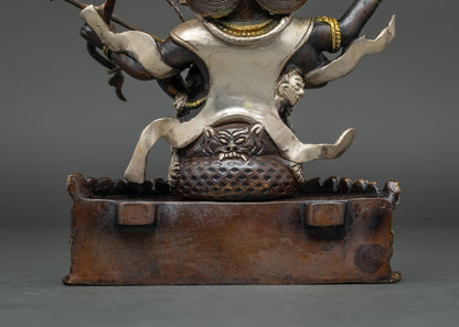 Wrathful Rahula Statue Set | Tibetan Buddhist Altar Decor from Nepal