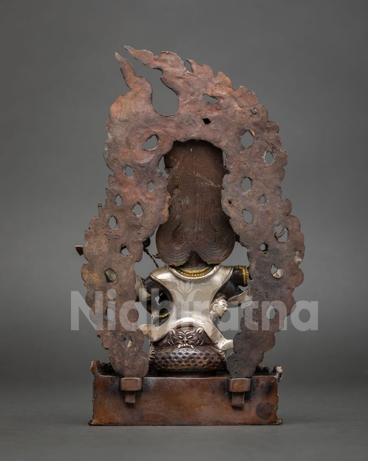 Wrathful Rahula Statue Set | Tibetan Buddhist Altar Decor from Nepal