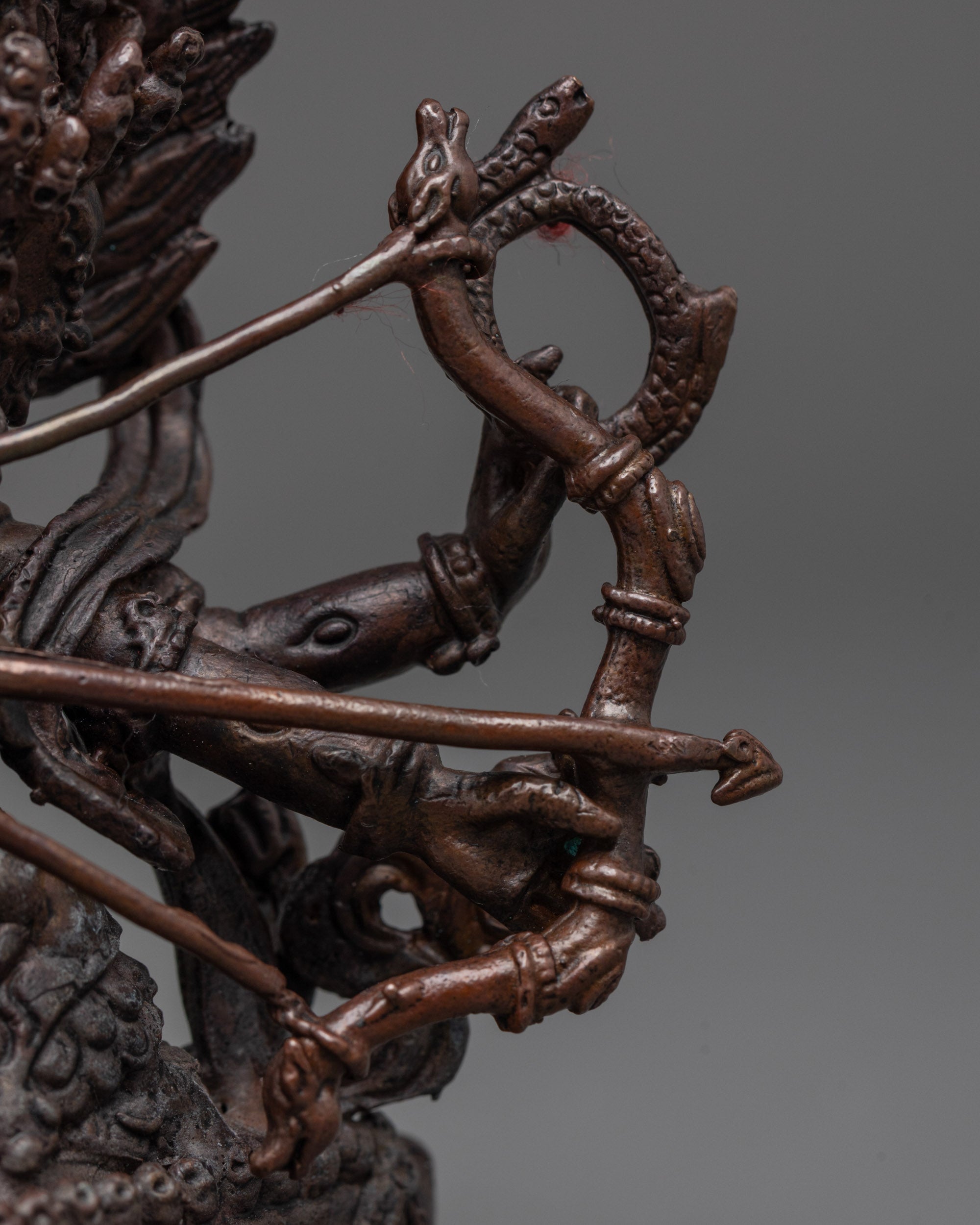 Machine-Made Rahula Statue | Buddhist Guardian in Oxidized Finish