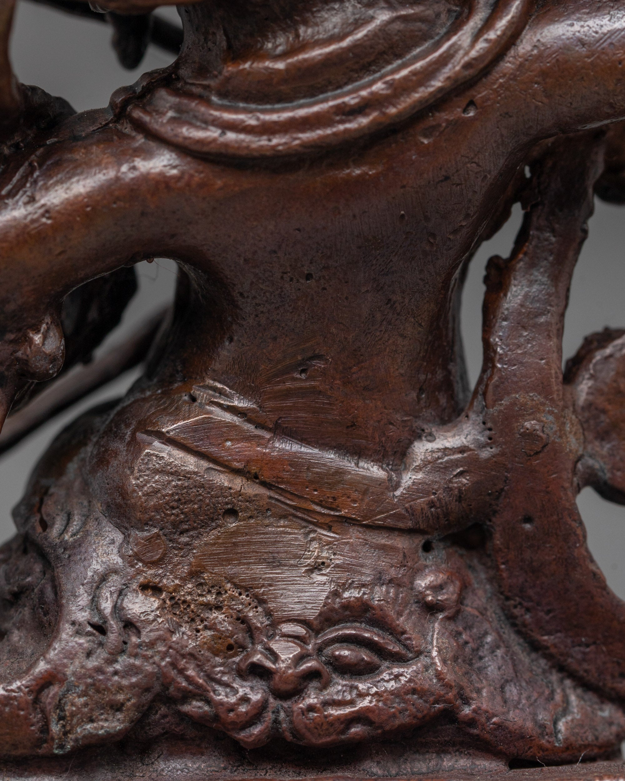 Machine-Made Rahula Statue | Buddhist Guardian in Oxidized Finish