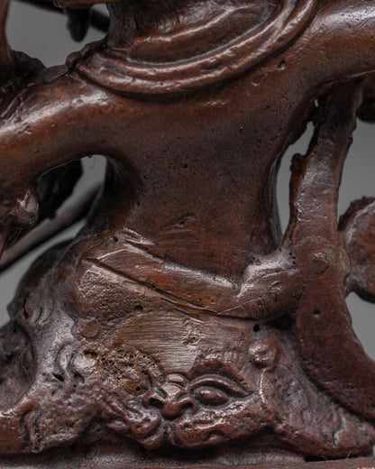Machine-Made Rahula Statue | Buddhist Guardian in Oxidized Finish