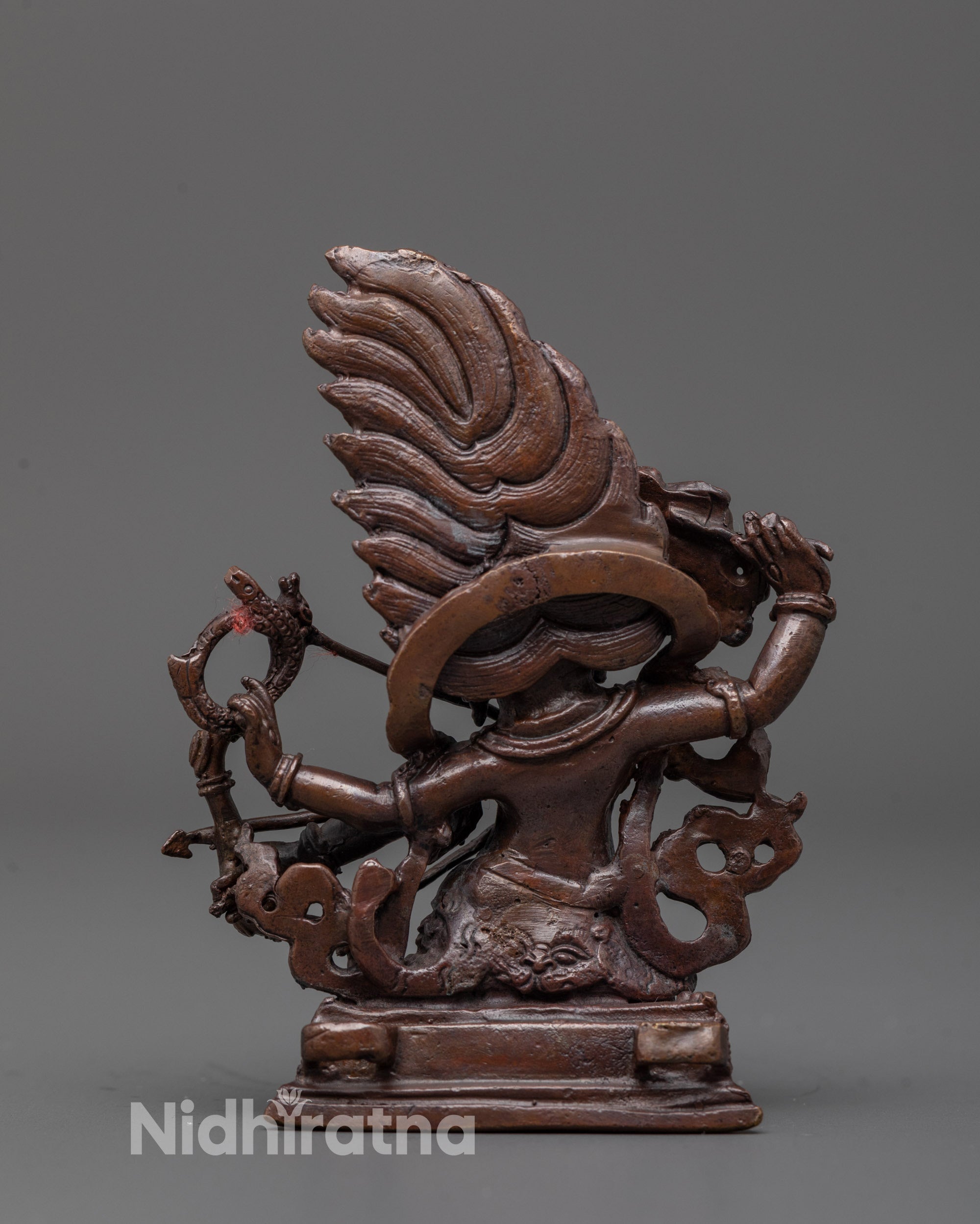 Machine-Made Rahula Statue | Buddhist Guardian in Oxidized Finish
