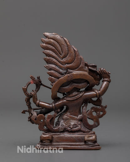 Machine-Made Rahula Statue | Buddhist Guardian in Oxidized Finish