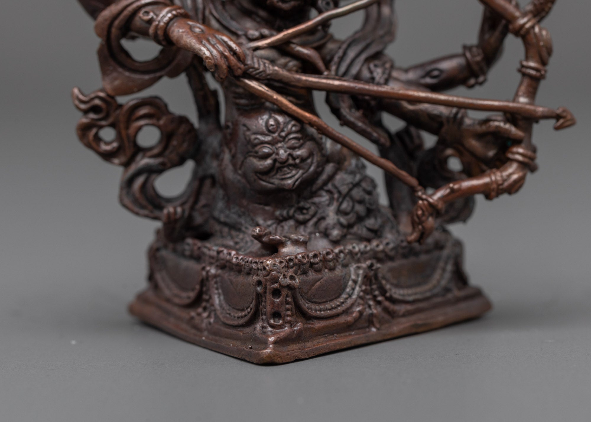 Machine-Made Rahula Statue | Buddhist Guardian in Oxidized Finish