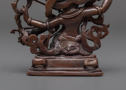 Machine-Made Rahula Statue | Buddhist Guardian in Oxidized Finish