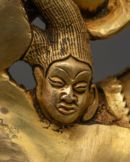 Rear View Showing Fiery Halo of Brahmanrupa Statue