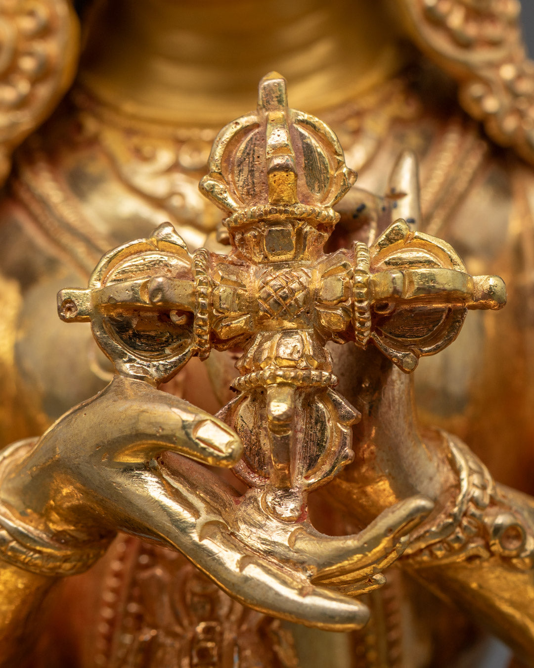 Rear view of Namgyalma Statue highlighting traditional craftsmanship
