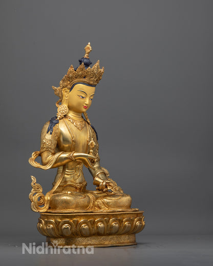 Rear view of Vajrasattva Statue showing hollow chamber designed 