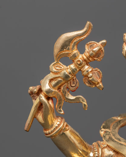 Hand-Carved Red Dzambhala Statue | Himalayan Prosperity Guardian