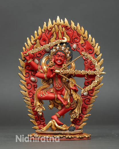 Red Rigjema Kurukulla Statue Nepalese Buddhist Ritual Sculpture