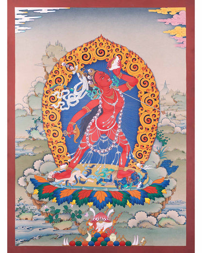 red-dakini-vajrayogini-thangka-print-front-view-vajrayana-art-nepal