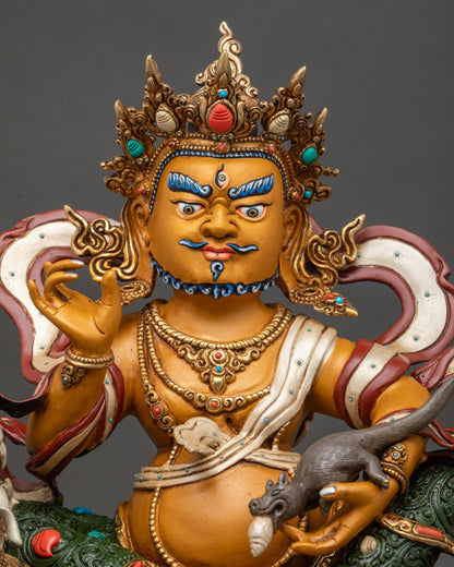 Regular close-up of Namtoshe Statue showing intricate gold-gilded details and lion base