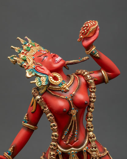 Regular close-up of Vajrayogini Statue highlighting swirling robes and ornate carvings