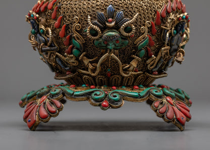 Tibetan Rice Pot | Handcrafted Ritual Vessel from Nepal