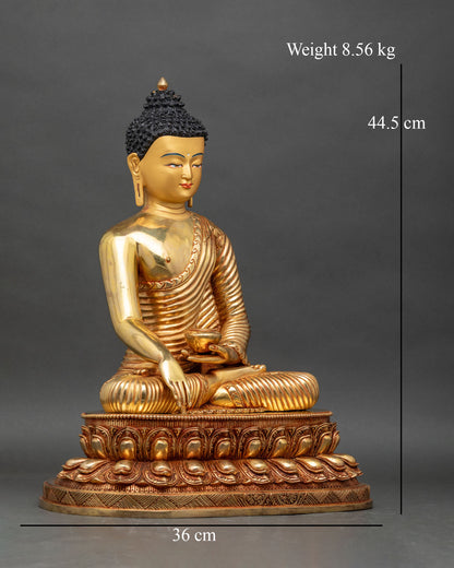 right-side-view-shakyamuni-buddha-statue-copper-gold-lotus-throne