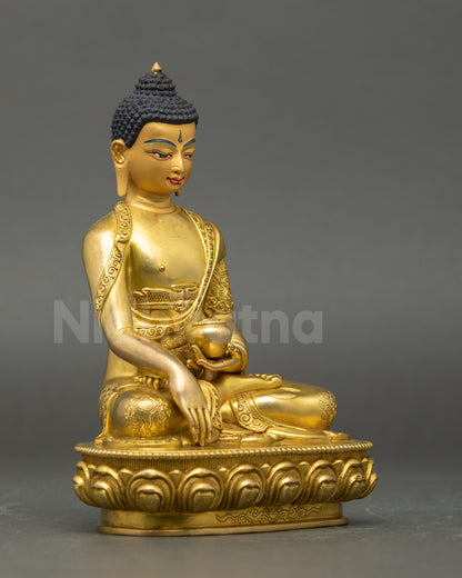 Right view side: Siddhartha Gautama Statue right side view Himalayan meditation Buddha