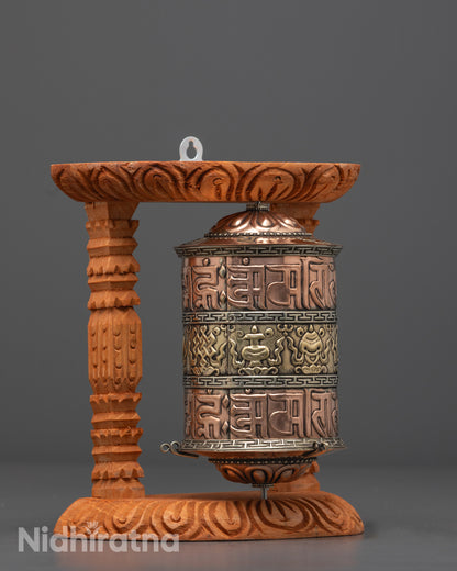 Exquisite Auspicious Prayer Wheel | Sacred Tibetan Mantra Spinner