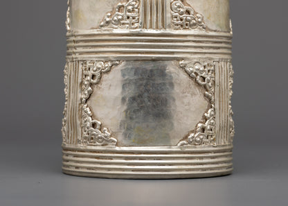 Nepali Silver-Plated Theki | Artisan Crafted Buddhist