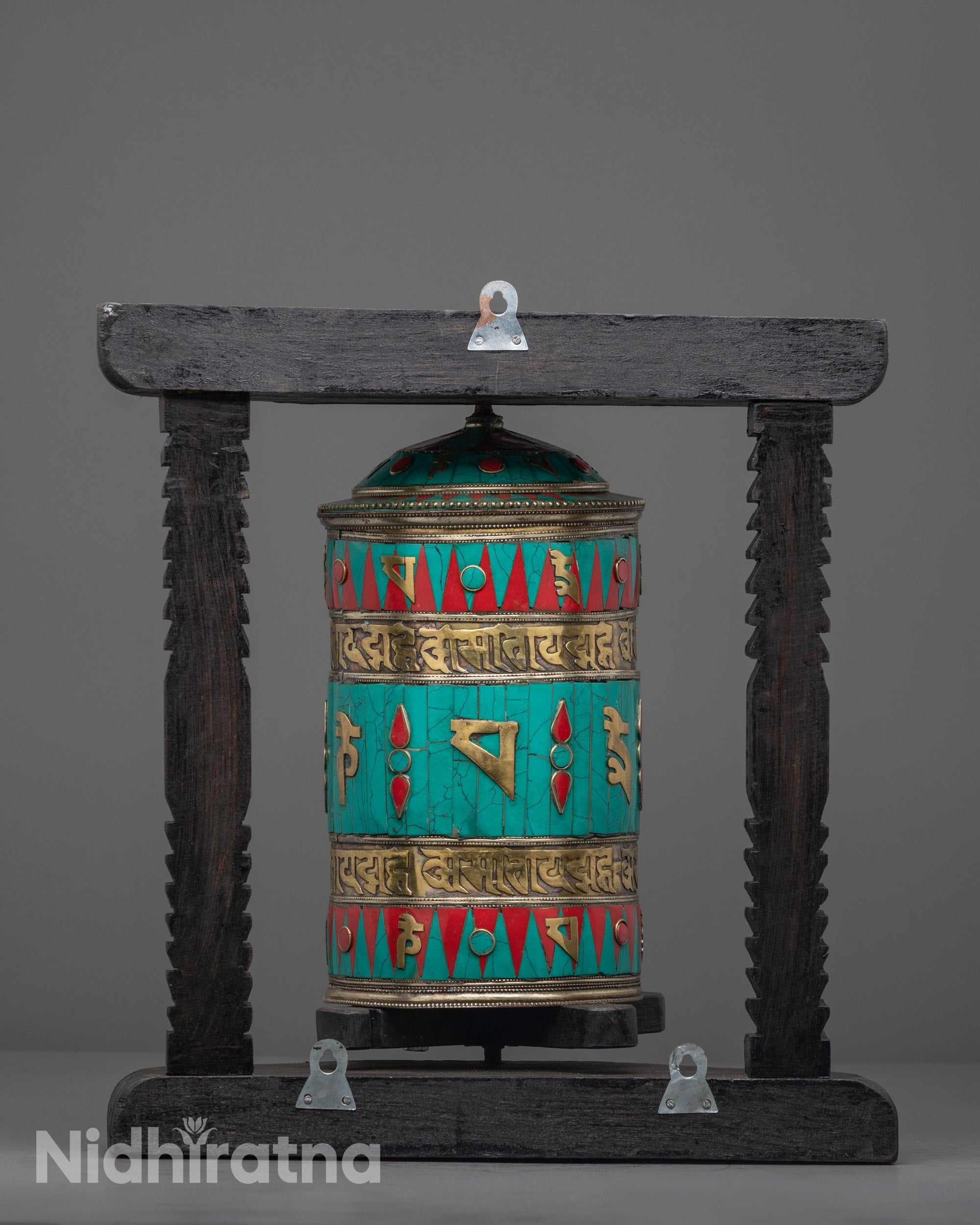 Spinning Tibetan Prayer Wheel | Handmade Buddhist Mantra Wheel