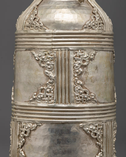Nepali Silver-Plated Theki | Artisan Crafted Buddhist