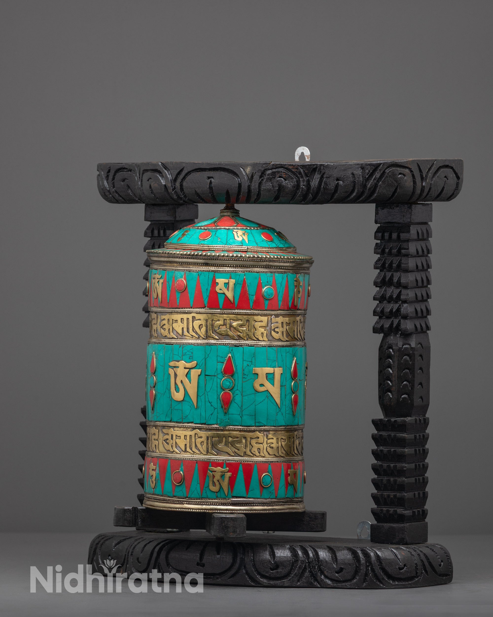 Spinning Tibetan Prayer Wheel | Handmade Buddhist Mantra Wheel