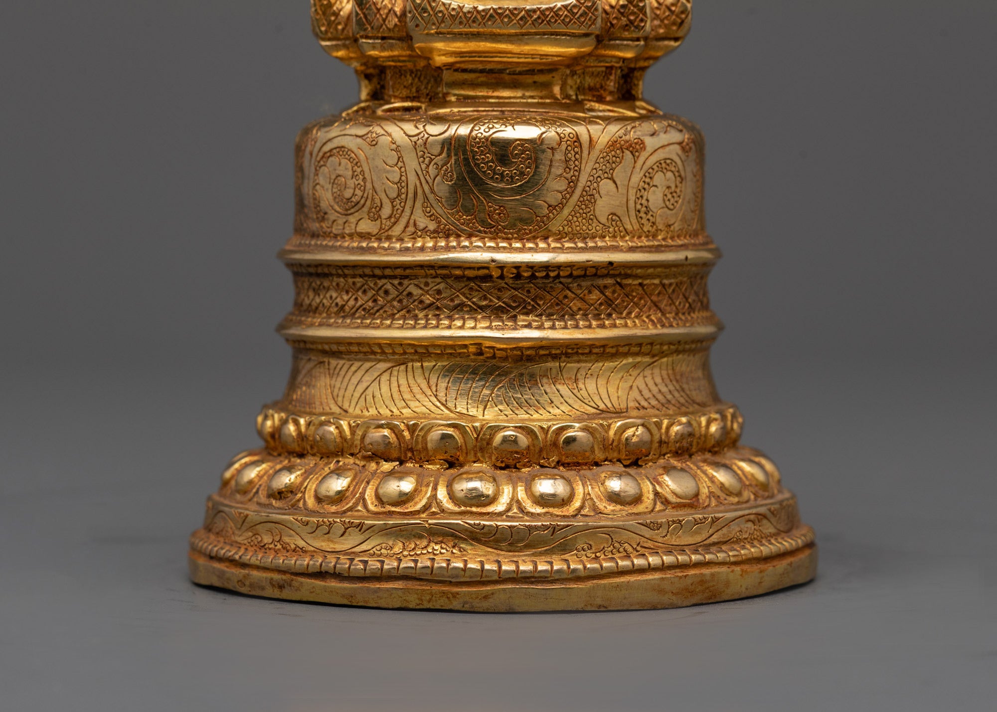 Handcrafted Nepalese Gold-Plated Kadampa Stupa