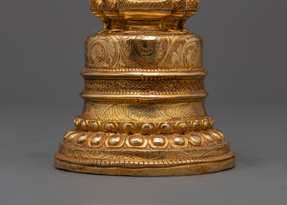 Handcrafted Nepalese Gold-Plated Kadampa Stupa