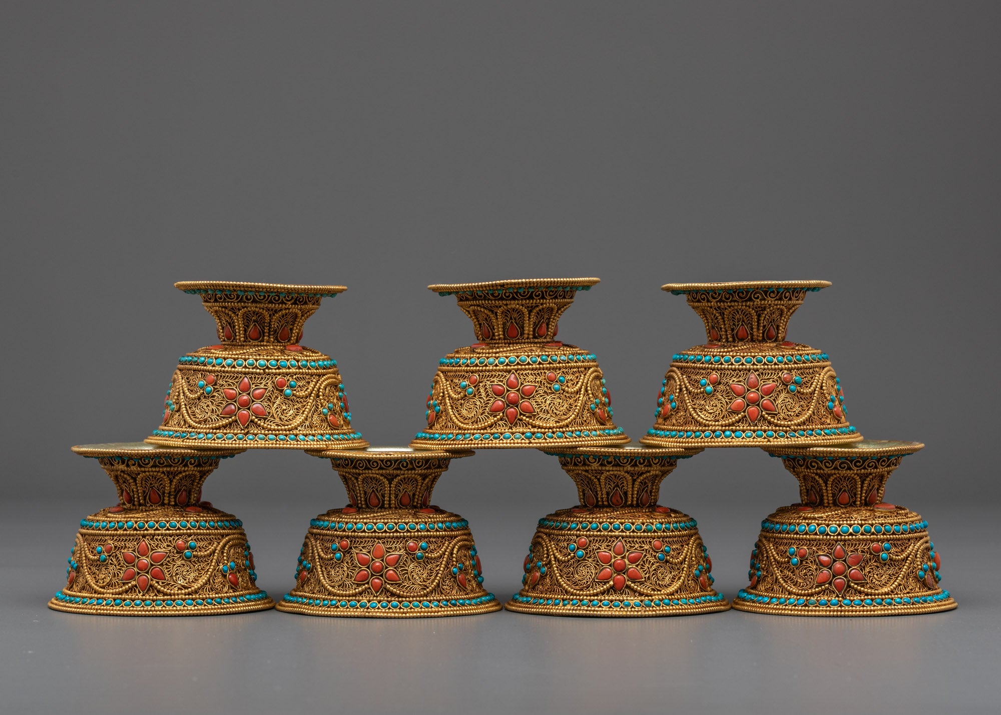 Himalayan Water Offering Bowls | Perfect for Buddhist Ceremonies