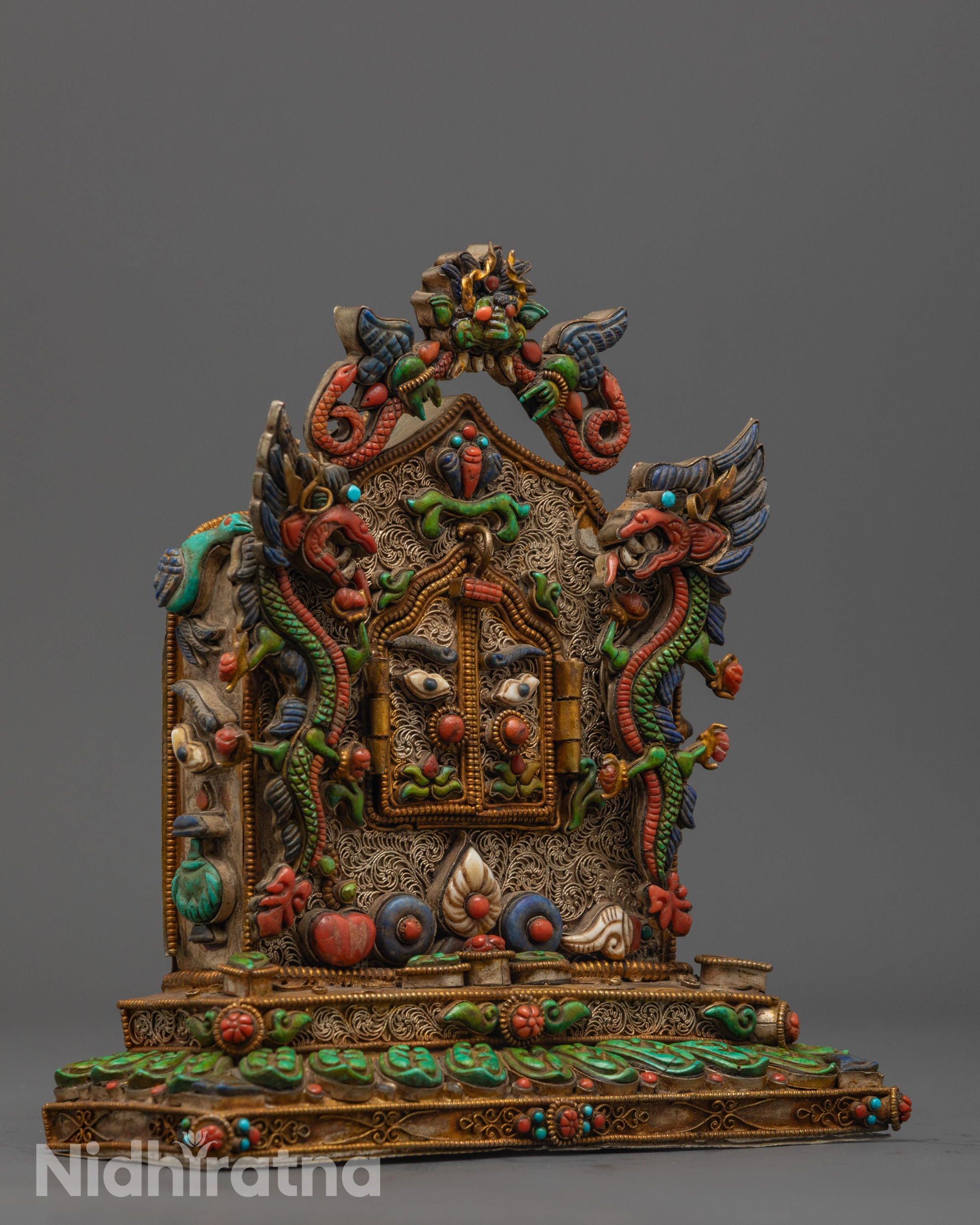 Spiritual Chenrezig Ghau Box | Handmade Tibetan Buddhist Prayer Box
