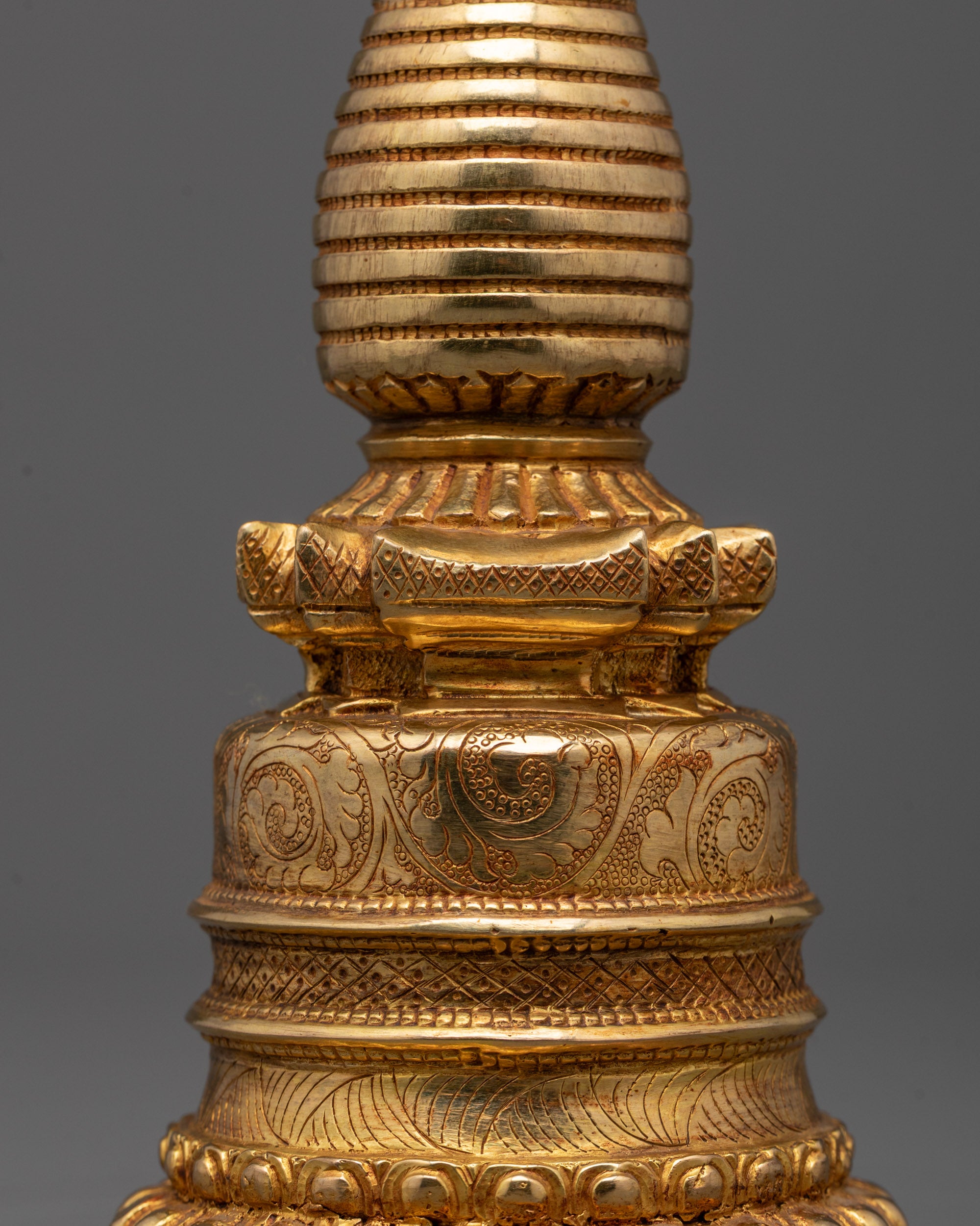Handcrafted Nepalese Gold-Plated Kadampa Stupa