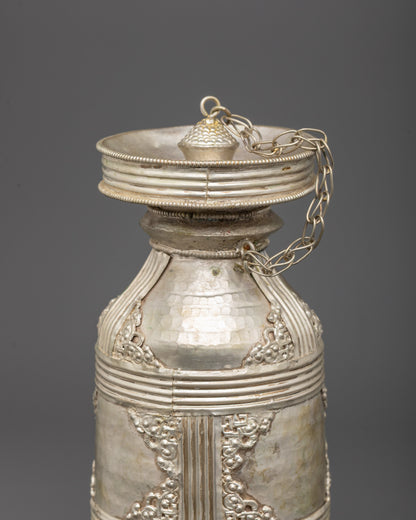 Nepali Silver-Plated Theki | Artisan Crafted Buddhist