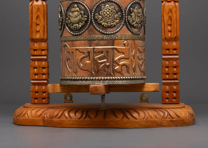 Ashtamangala Prayer Wheel | Handmade Tibetan Buddhist Wheel