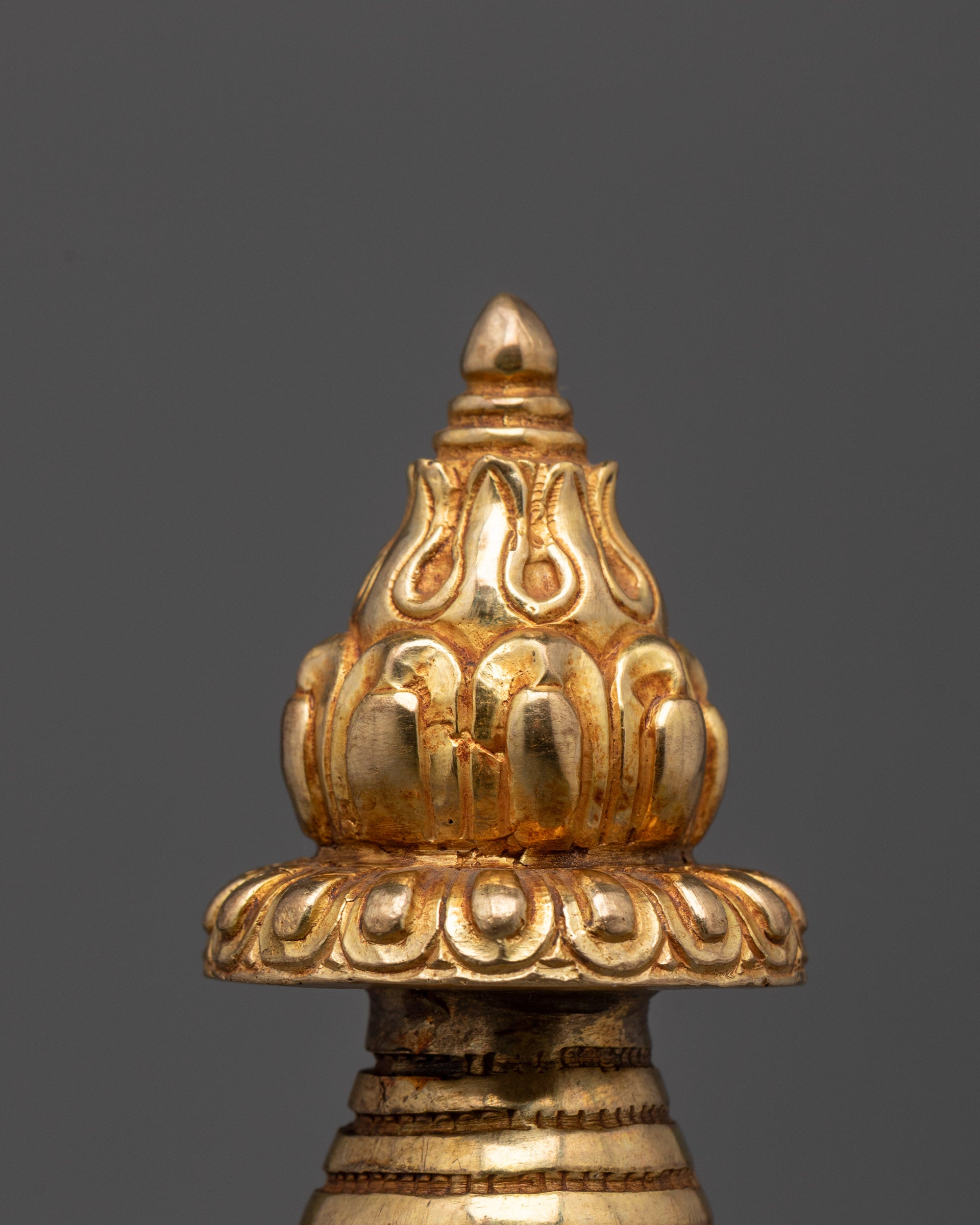 Handcrafted Nepalese Gold-Plated Kadampa Stupa