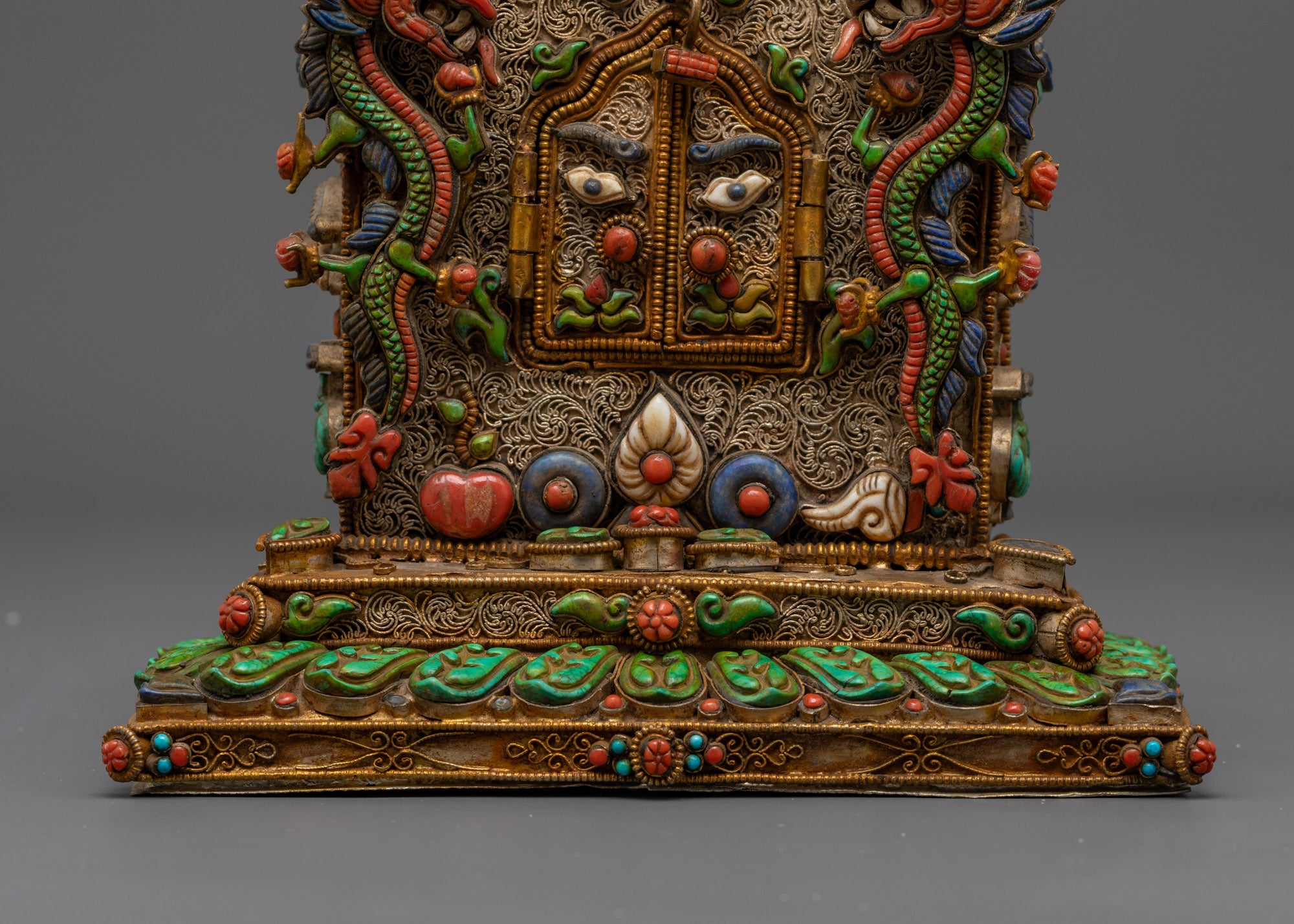 Spiritual Chenrezig Ghau Box | Handmade Tibetan Buddhist Prayer Box