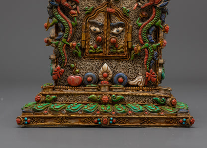 Spiritual Chenrezig Ghau Box | Handmade Tibetan Buddhist Prayer Box